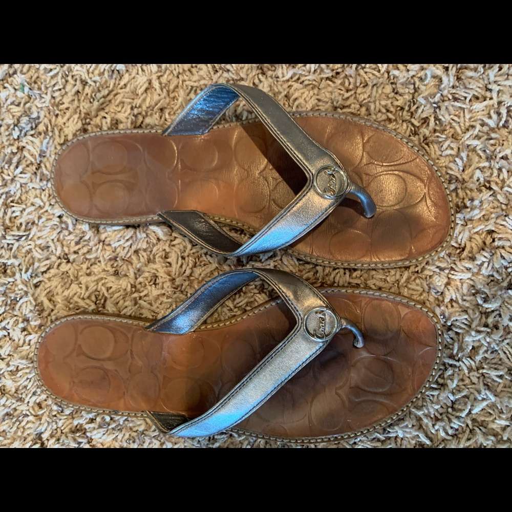 Coach Leather Flip Flops size 8